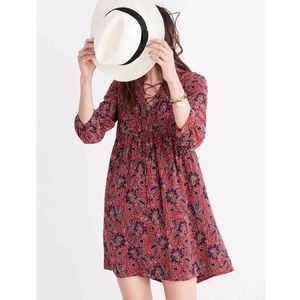 Madewell Silk Lace Up Dress